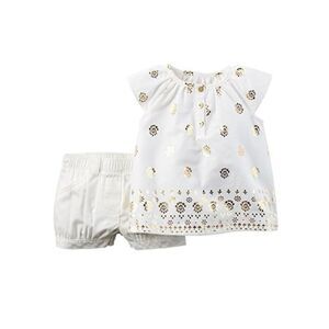 NWT Carter’s baby girl 2 piece set gold / white 3M
